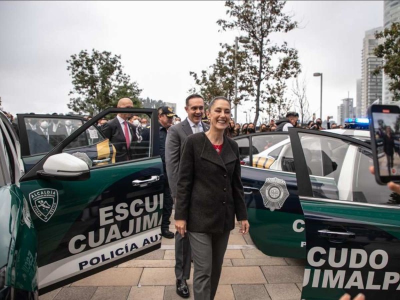 Mensaje de la Jefa de Gobierno, Claudia Sheinbaum Pardo; y del presidente del Consejo Ciudadano para la Seguridad y Justicia de la Ciudad de México, Salvador Guerrero Chiprés, durante entrega de Patrullas en la Alcaldía Cuajimalpa