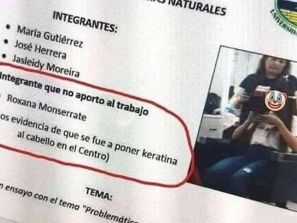Por no hacer el trabajo en equipo, la balconean en redes: se fue a poner keratina