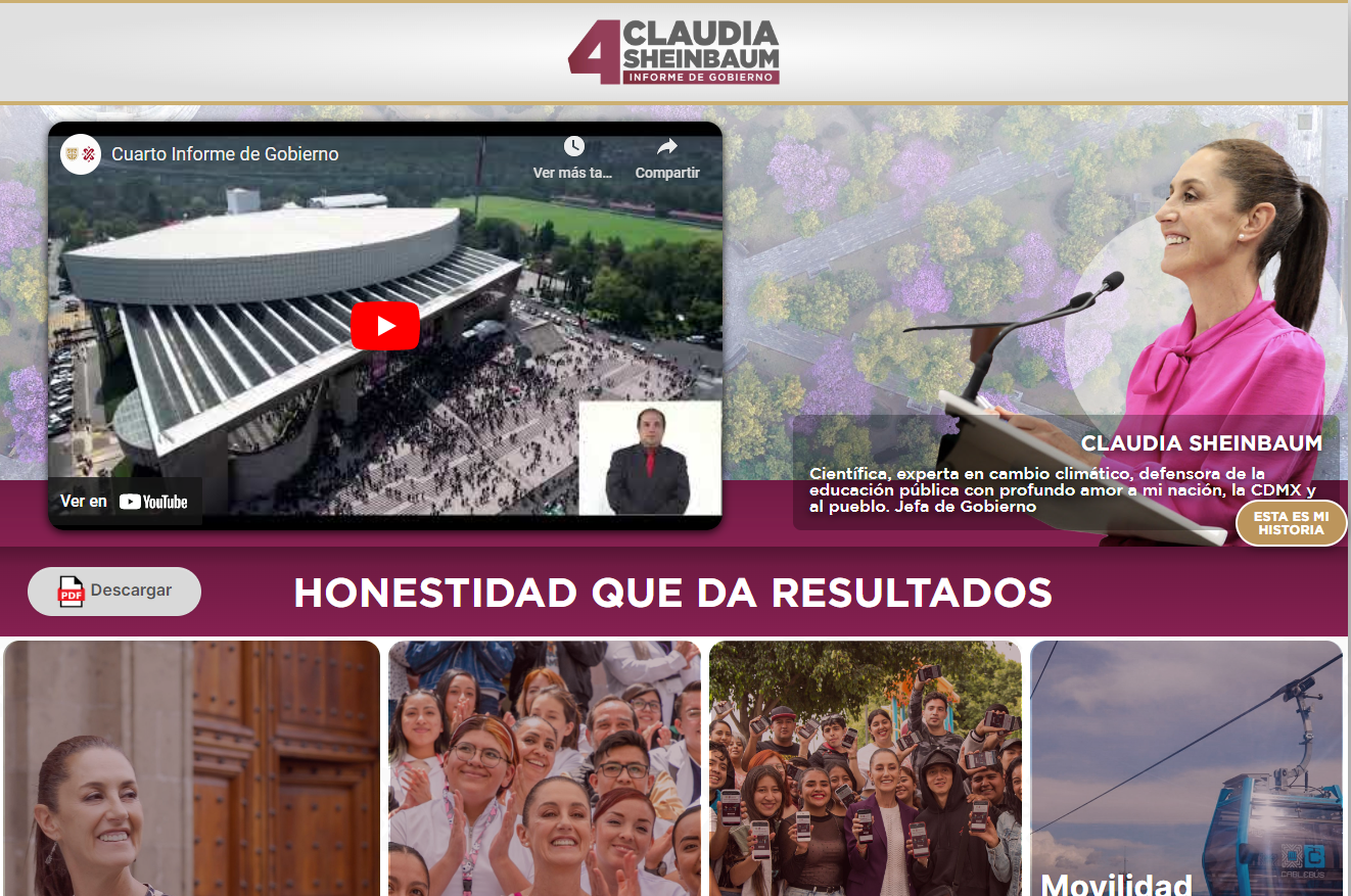 Habilita Gobierno capitalino sitio de rendición de cuentas del Cuarto Informe