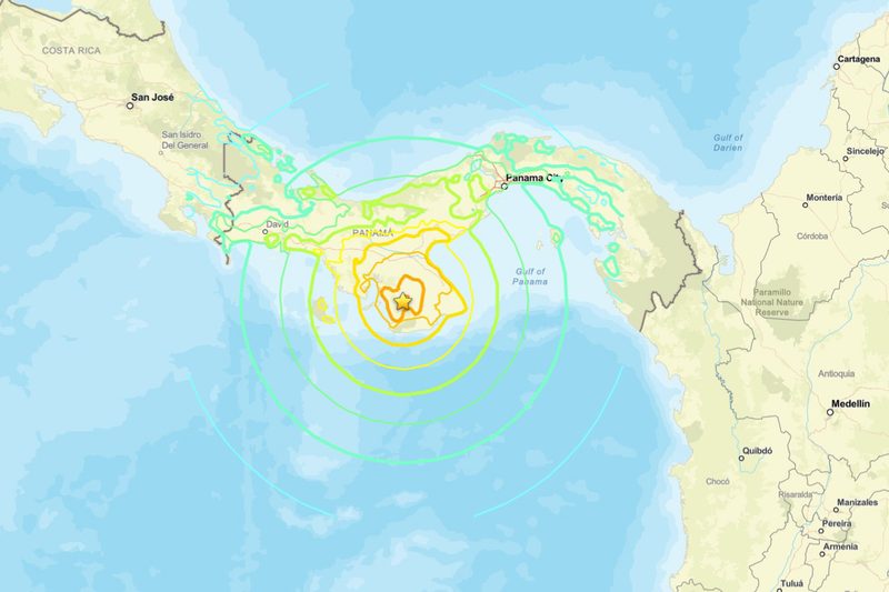 Un terremoto de magnitud 7.7 sacude el suroeste de Panamá